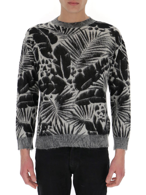 Saint Laurent Tropical Print Crewneck Sweater