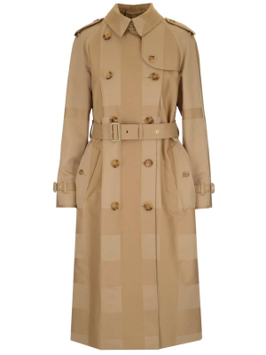 Burberry Macro Check Belted Trench Coat