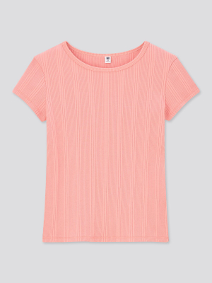 Girls Ribbed Short-sleeve T-shirt