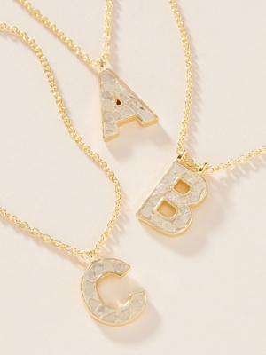 Deco Diamond Monogram Pendant Necklace