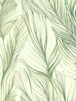 Peaceful Plume Wallpaper In Green From The Botanical Dreams Collection By Candice Olson For York Wallcoverings