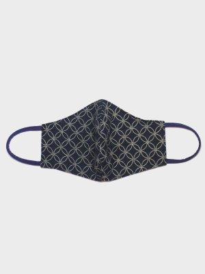 Face Mask, Indigo Shippou (filter Pocket)