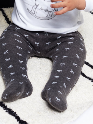 Comfy Rocking Horse Print Pant - Charcoal