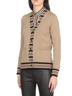 Burberry Icon Stripe V-neck Cardigan