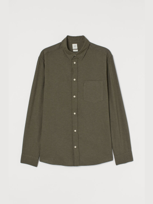 Regular Fit Linen-blend Shirt