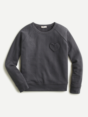 Girls' Heart-pocket Crewneck Sweatshirt