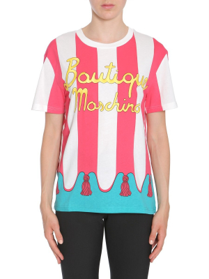 Boutique Moschino Logo Striped T-shirt