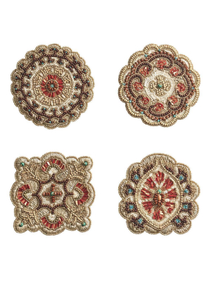 Kim Seybert Suzani Coaster - Set Of 4 - Multi Colored