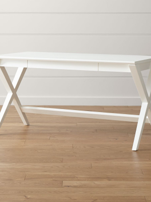 Spotlight White X-leg Desk 58"