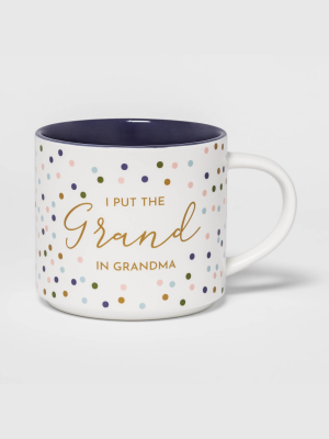 16oz Stoneware I Put The Grand In Grandma Stacking Mug White - Threshold™