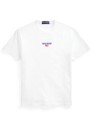Ralph Lauren Classic Fit Polo Sport Jersey Tee Shirt White