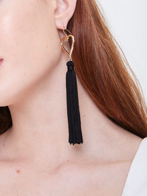 Tasseled Heart Duster Earrings