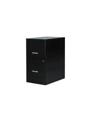 Staples 2-drawer Vertical File Cabinet Locking Letter Black 22"d (52153) 17701/52153