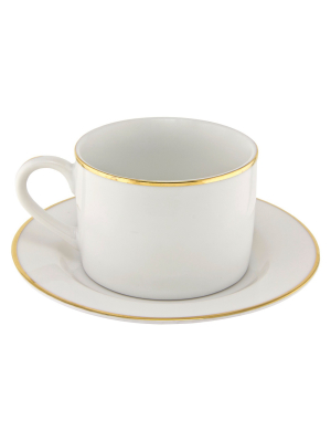 Can Cup/saucer Gold Line Set Of 4 - 10 Strawberry Street