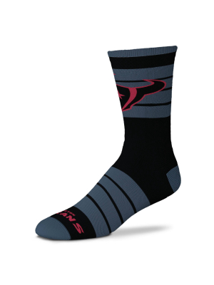 Nfl Houston Texans Black Crew Socks - L