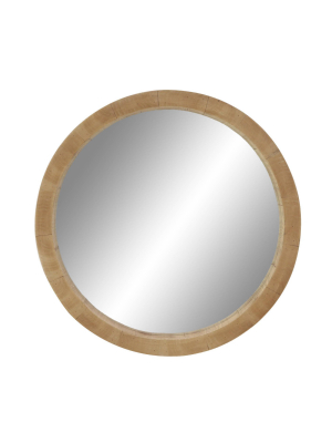 24" Round Wooden Wall Mirror - Olivia & May