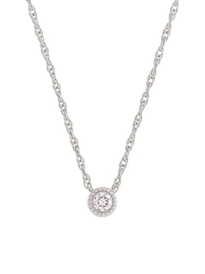 Edwardian - 14k White Gold Edwardian Bezel Set Diamond Necklace