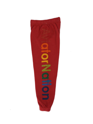 Kid's Aviator Nation Sweatpants - Red