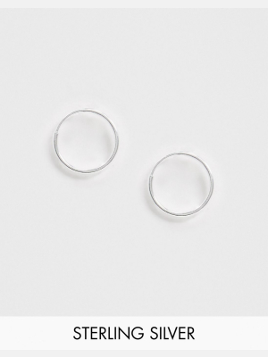 Asos Design Sterling Silver 9mm Hoop Earrings