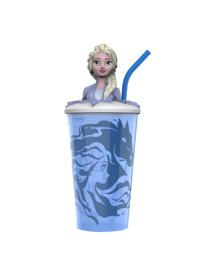 Frozen 2 Elsa 15oz Plastic Funtastic Tumbler With Straw Blue - Zak Designs