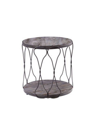 Ballou Ii Rustic Bohemian End Metal Table Gray - Iohomes