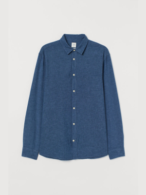 Regular Fit Linen-blend Shirt