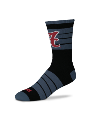 Ncaa Alabama Crimson Tide Men's Quad Black Crew Socks - 10-13