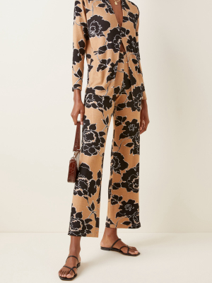 Lori Floral Knit Wide-leg Pants