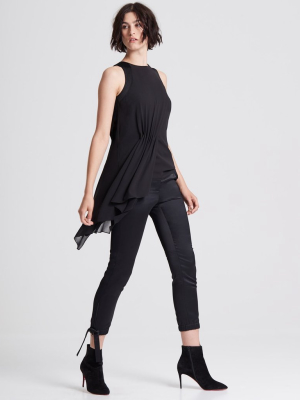 Sleveless Asymmetric Drape Top