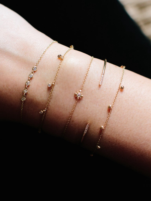 14k 7 Scattered Tiny Bead Bracelet