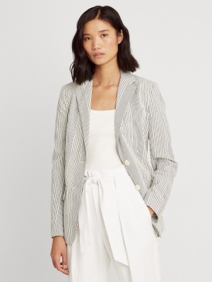 Seersucker Cotton Blazer