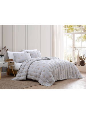 Alora 3pc Embroidered Quilt Set - Geneva Home Fashion