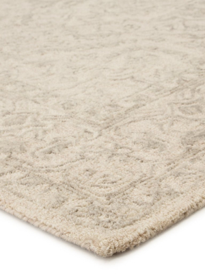 Lena Handmade Medallion Light Gray & Cream Rug