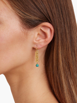 Turquoise And Gold Sedona Earrings