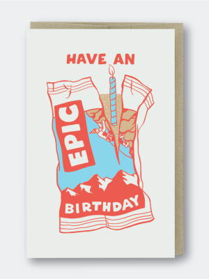 Snack Bar Epic Birthday Letterpress Card - Ps5