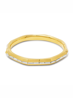 Essential Baguette Inlay Hinged Bangle