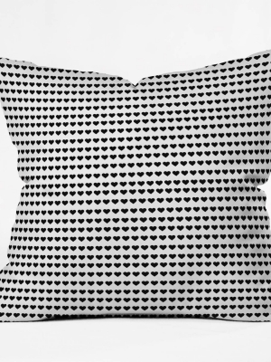 16"x16" Allyson Johnson Tiny Little Hearts Throw Pillow Black/white - Deny Designs