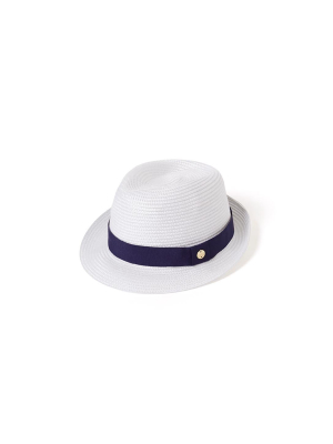 Eva Hat White Navy