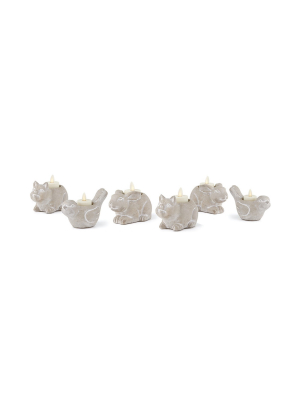 Plum & Post Country Critter Tealight Holders, Set Of 6