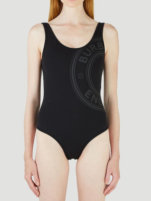 Burberry Logo Printed Scoop Neck Swimsuit