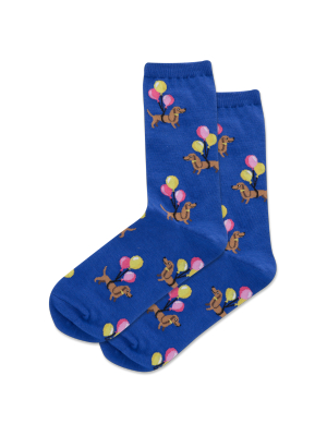 Women's Balloon Dachshund Crew Socks