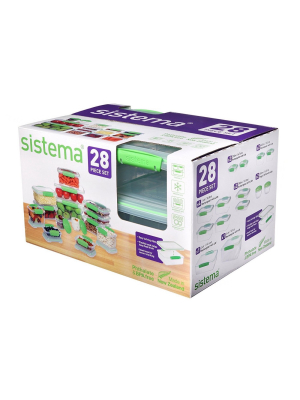 Sistema 28pc Food Storage Container Set Green