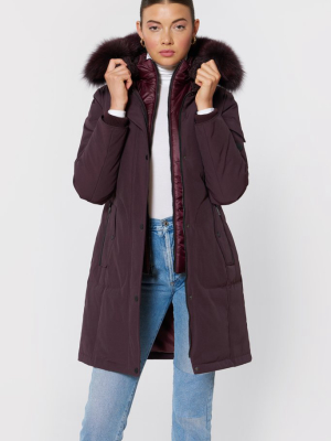 Vera Down Parka Coat, Pinot