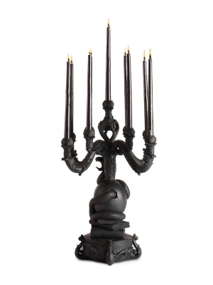 Giant Burlesque Black Skull Chandelier