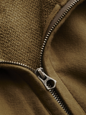 Midweight Quarter Zip Sweatshirt In Mossy Brown