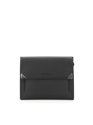 Salvatore Ferragamo Logo Embossed Clutch Bag