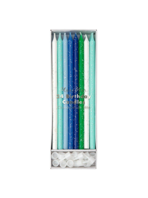 Blue Glitter Candles