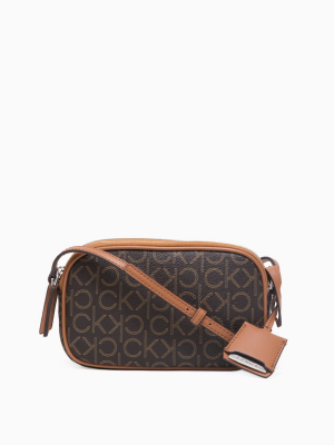 Pebble Monogram Logo Dual Compartment Crossbody Bag