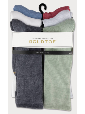 Signature Gold By Goldtoe Men's Garment Dye Crew Socks - 6-12.5