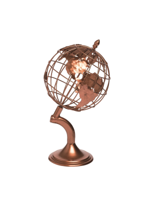 Transpac Metal 15 In. Brown Spring Wire Desktop Globe